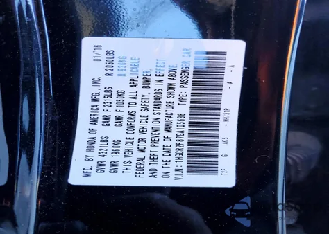 2016 Honda Accord Exl z USA, uszkodzony, nr VIN 1HGCR2F87GA105636